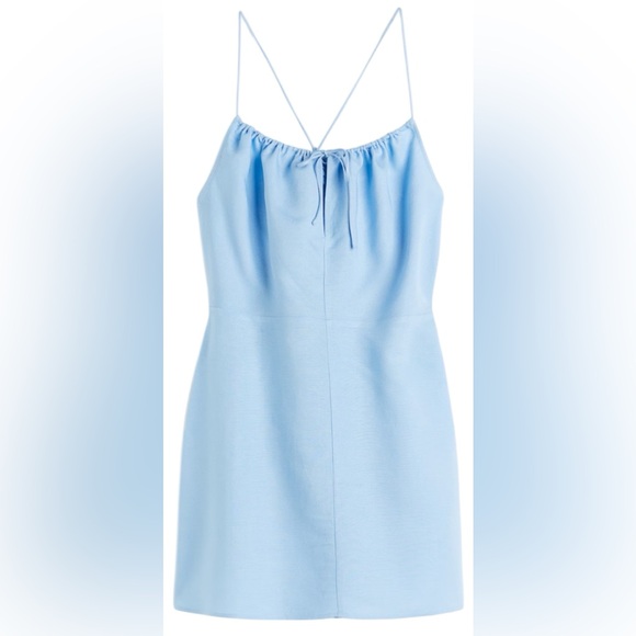 H&M Dresses & Skirts - H&M NWT Linen-Blend Light Blue Mini Dress Size:S